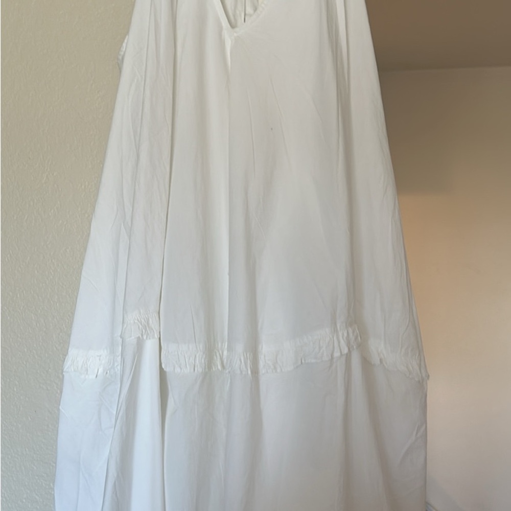 Anthropologie Brand Stylish White Sleeveless Summer Dress